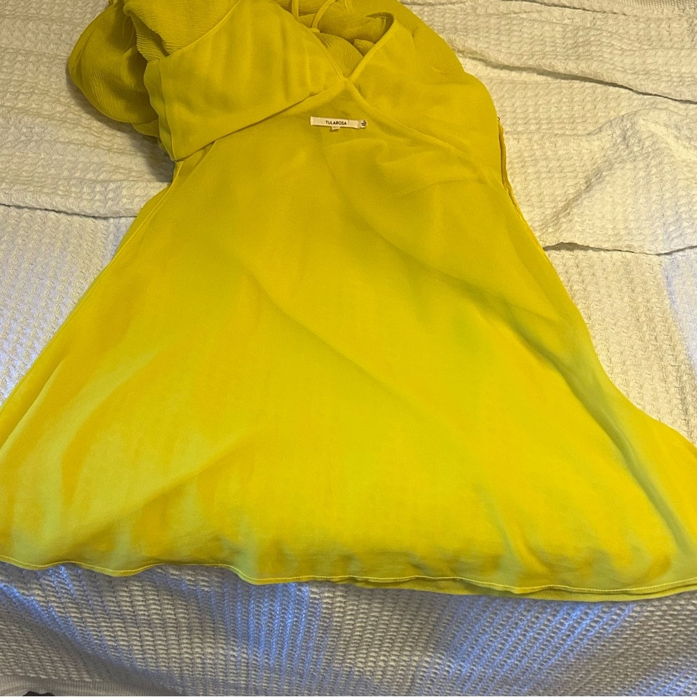 Tularosa Vibrant Yellow V-Neck Dress - Picture 7 of 8